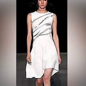 Narciso Rodriguez White Beaded Cocktail Dress.             NWT